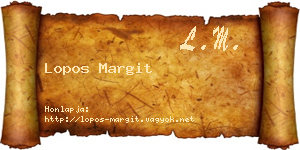 Lopos Margit névjegykártya